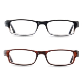 Equate Unisex Phoenix Rectangular Reading Glasses with Case, Gradient Black/Brown, +2.50, 2 Pack