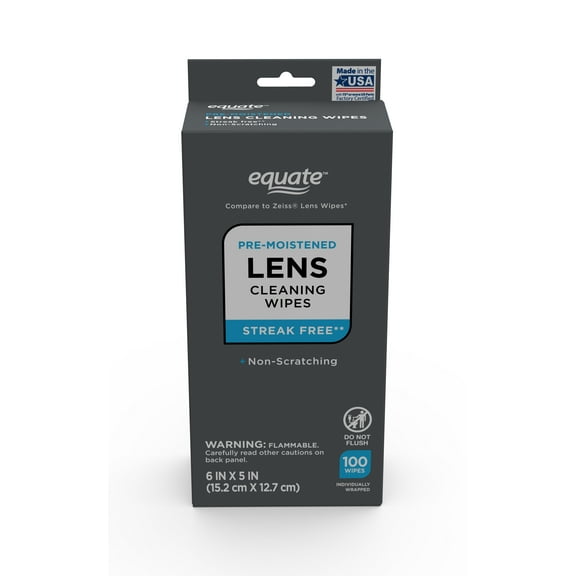 Equate Pre-Moistened Lens Cleaning Wipes, 100 Count
