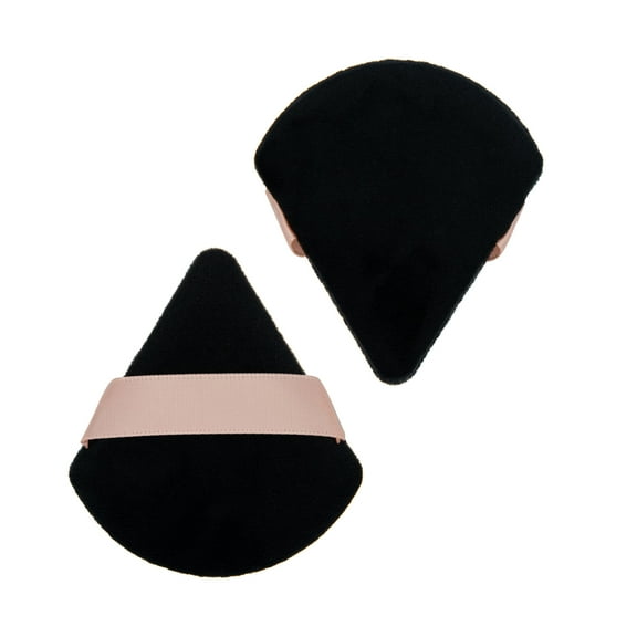 Precision Powder Puffs for Loose & Pressed Makeup Powder, Ultra Soft & Microfiber, Black (2 Count)