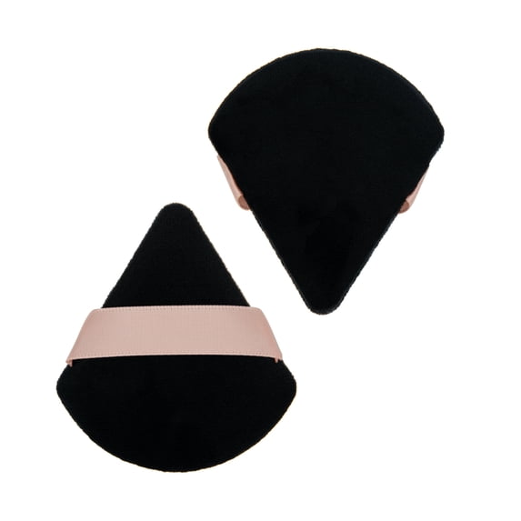 Equate Ultra Soft Precision Powder Puffs for Loose and Pressed Makeup, 2 Count, Black