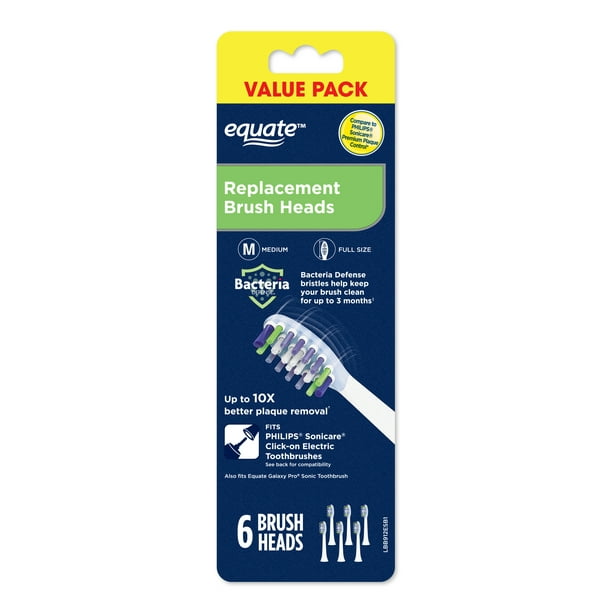 Equate Premium Replacement Brush Heads, Bacteria Defense and ReplaceMe