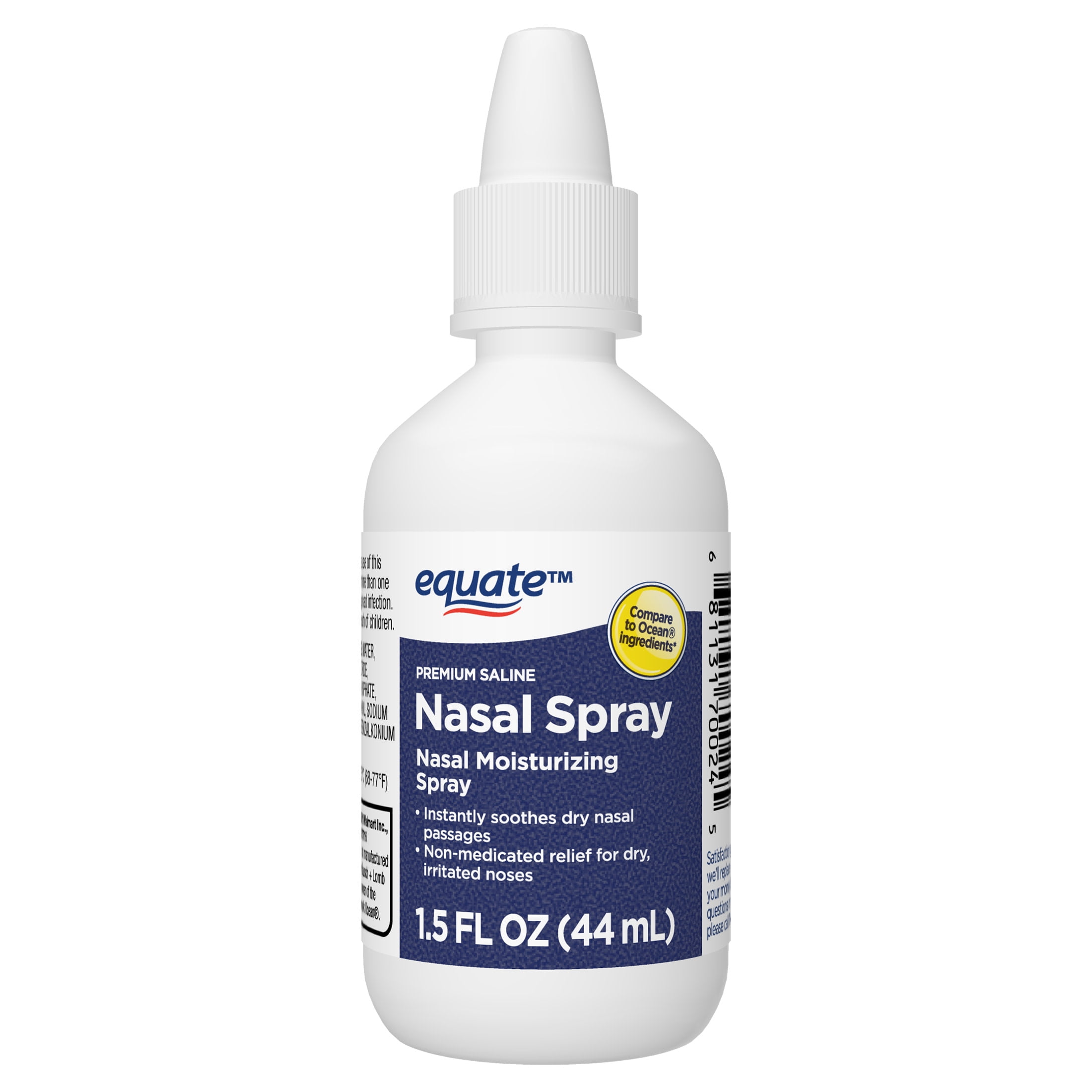 Equate Premium Saline Nasal Spray, Non-Medicated Relief for Dry, Irritated Noses, 1.5 Fl oz