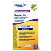 Equate Probiotic Supplement Digestive System Support Delayed Release Capsules, 50 Count, Compare to Culturelle  Digestive Health Probiotic