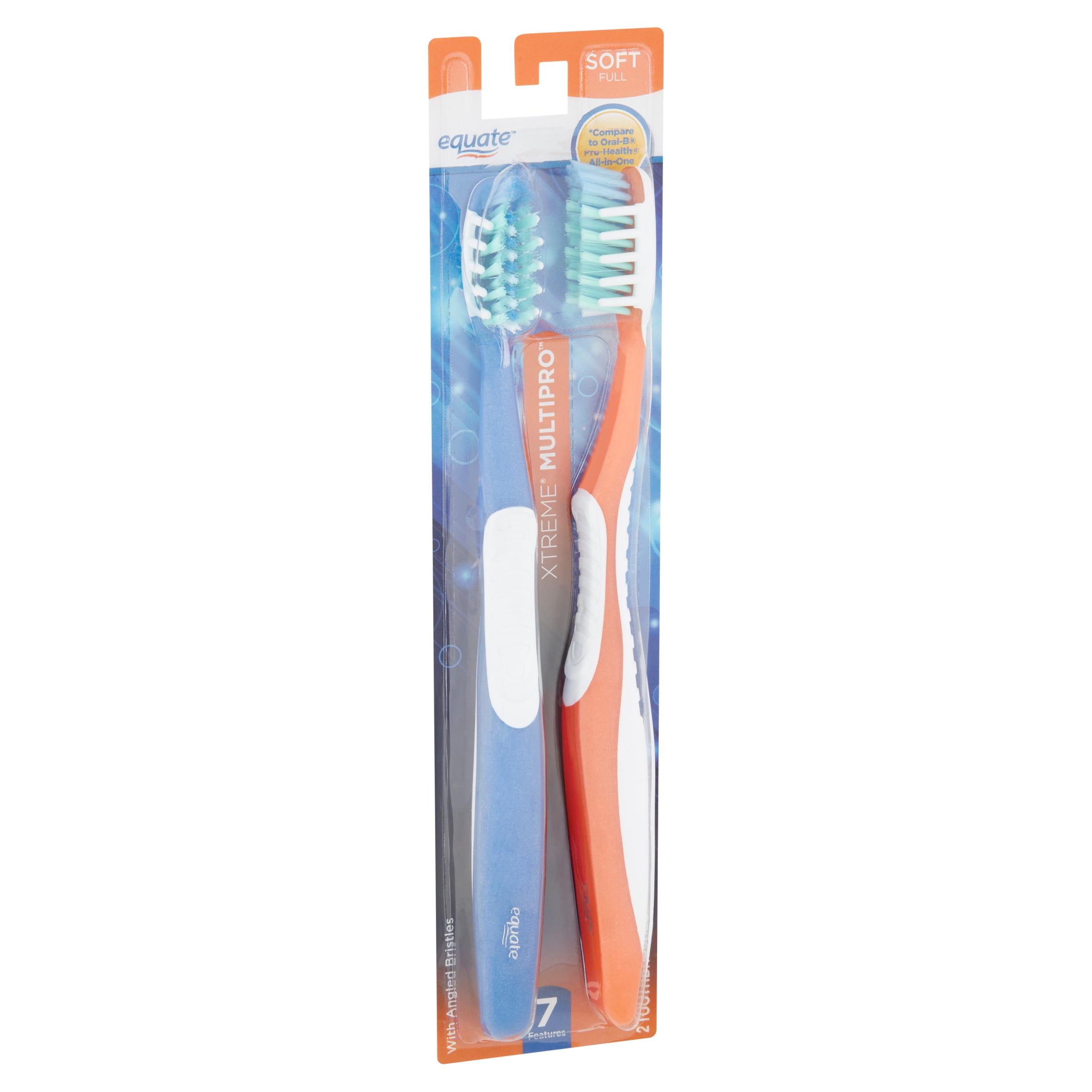 Equate Pure Health, Adult, Manual, Soft Toothbrush, 2 Count "Delisted"