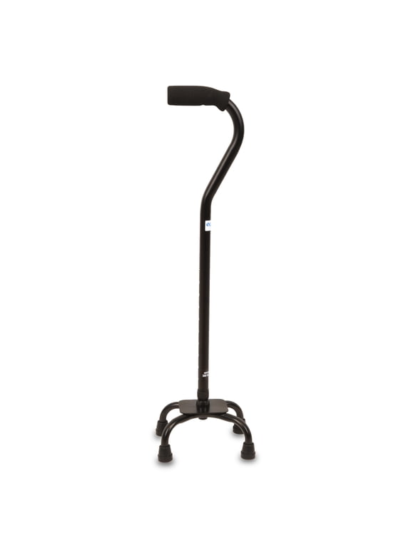 Quad Walking Cane with Small Base – Height Adjustable, 300 lb Capacity