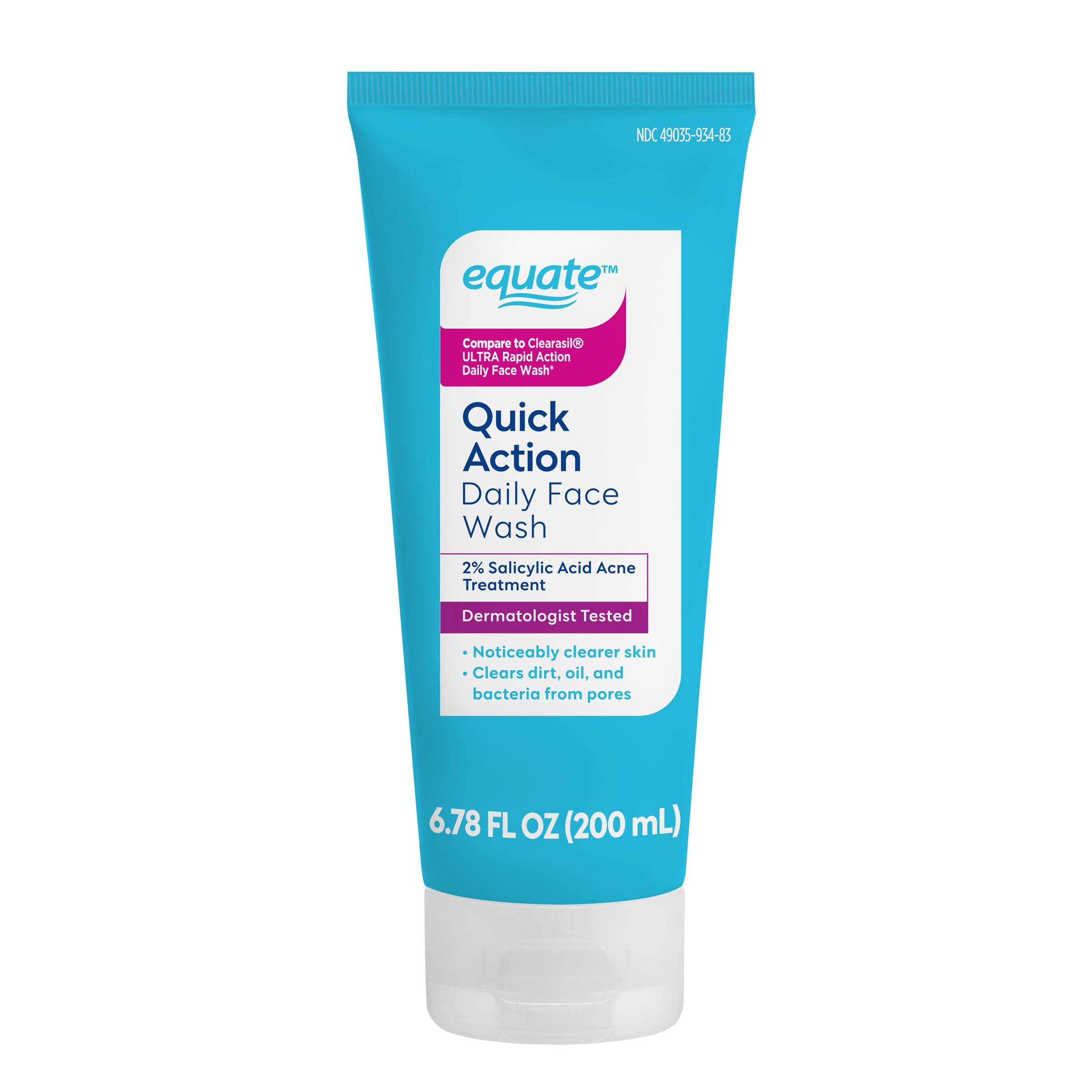 Equate Quick Action Daily Face Wash 2% Salicylic Acid Acne Treatment, 6.78 fl oz