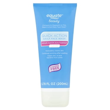 Equate Quick Action Daily Face Wash with 2% Salicylic Acid for Acne Care, 6.78 fl oz, Compare to Clearasil® Ultra Rapid Action Daily Face Wash