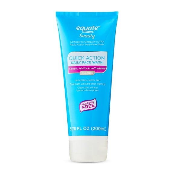 Equate Quick Action Daily Face Wash, 6.78 fl oz, Compare to Clearasil Ultra Rapid Action Daily Face Wash