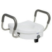 Equate Raised Toilet Seat with Handles, 5 Seat Riser with Arms, Fits Most Toilets, 350 lb Capacity