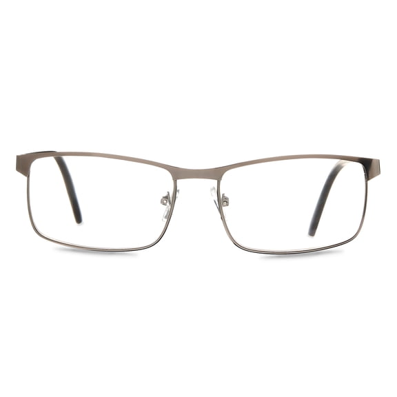 Equate Men's Rectangular Reading Glasses with Case, Gunmetal, +1.50