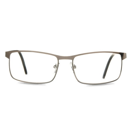 Equate Men's Rectangular Reading Glasses with Case, Gunmetal, +3.00