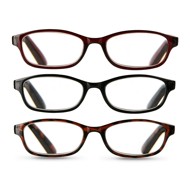 Equate Reading Glasses Black Wine Tortoise 3.25 3 Pairs