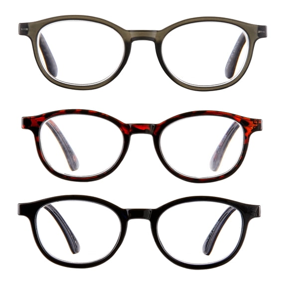 Equate 3-pack Unisex Rectangular Reading Glasses Ts-1011, +3.00