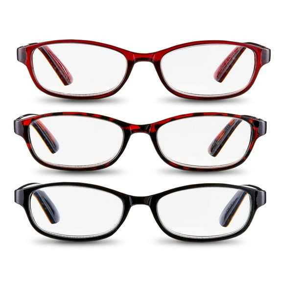 Equate 3-pack Women's Rectangular Reading Glasses Ts-2012, +3.00