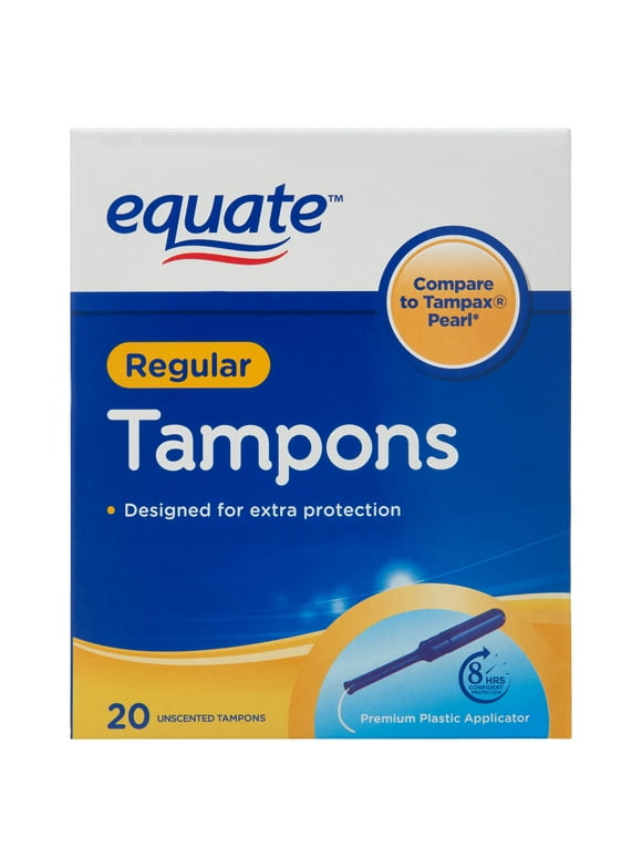 Equate Regular Absorbency Unscented Tampons with Plastic Applicators, 20 Ct