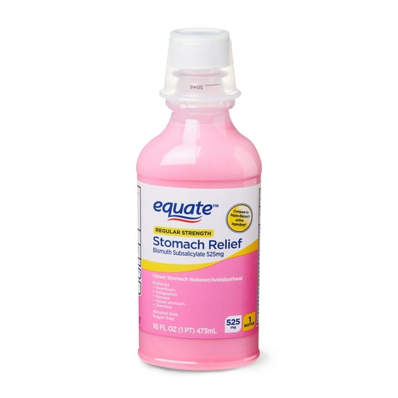 Equate Regular Strength Stomach Relief Liquid, 525 mg, 16 fl oz
