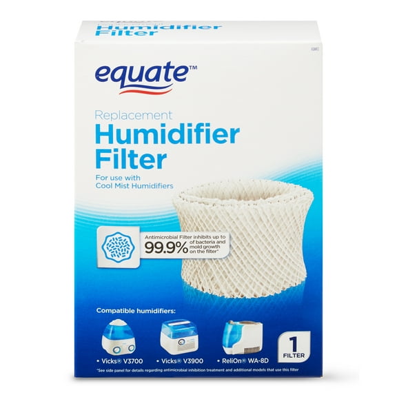 Equate Replacement Humidifier Filter, size 5.9" D x 59" W x 5" H, for use with Equate Invisible Cool Mist Humidifier, 1 Count