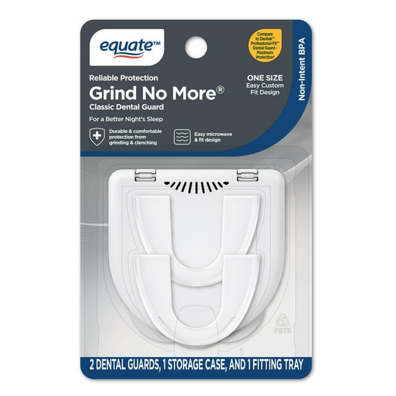 Equate Grind No More Dental Guard, 2 Dental Night Guards & 1 Storage Case