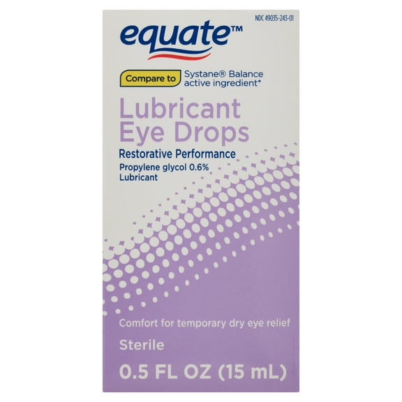 Equate Restorative Performance Propylene Glycol Lubricant Eye Drops, 0.5 fl oz, Compare to Systane® Balance Active Ingredient