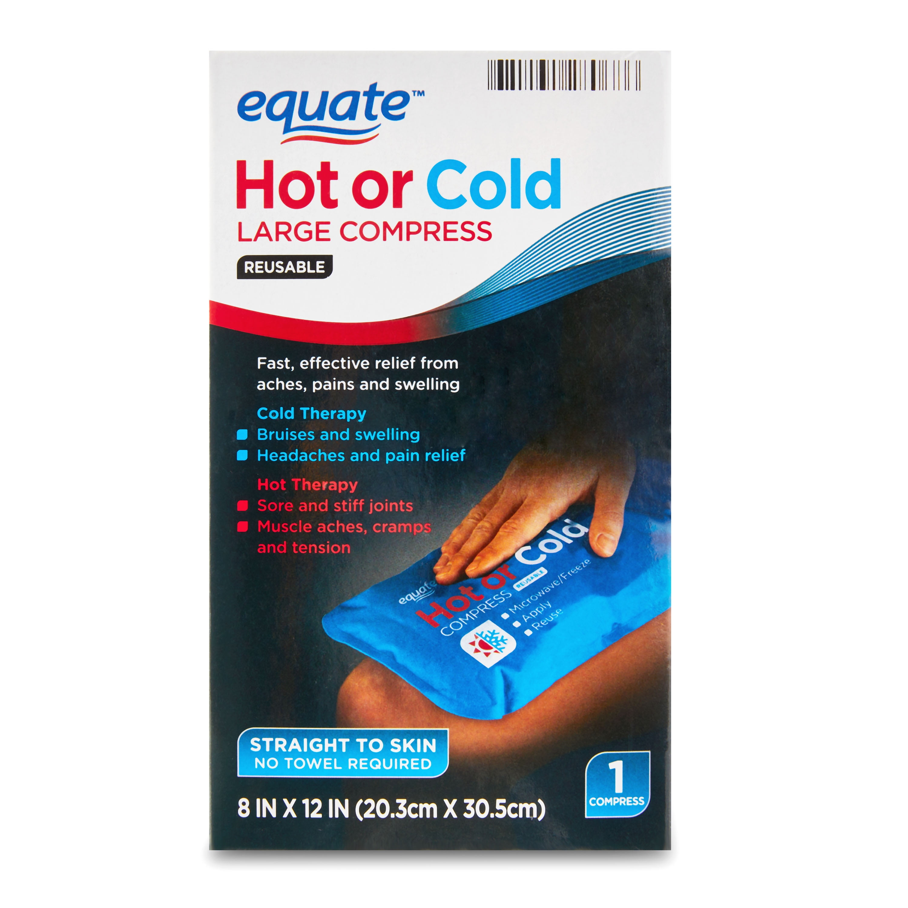 Equate Reusable Hot or Cold Large Compress, 8 inchx12 inch