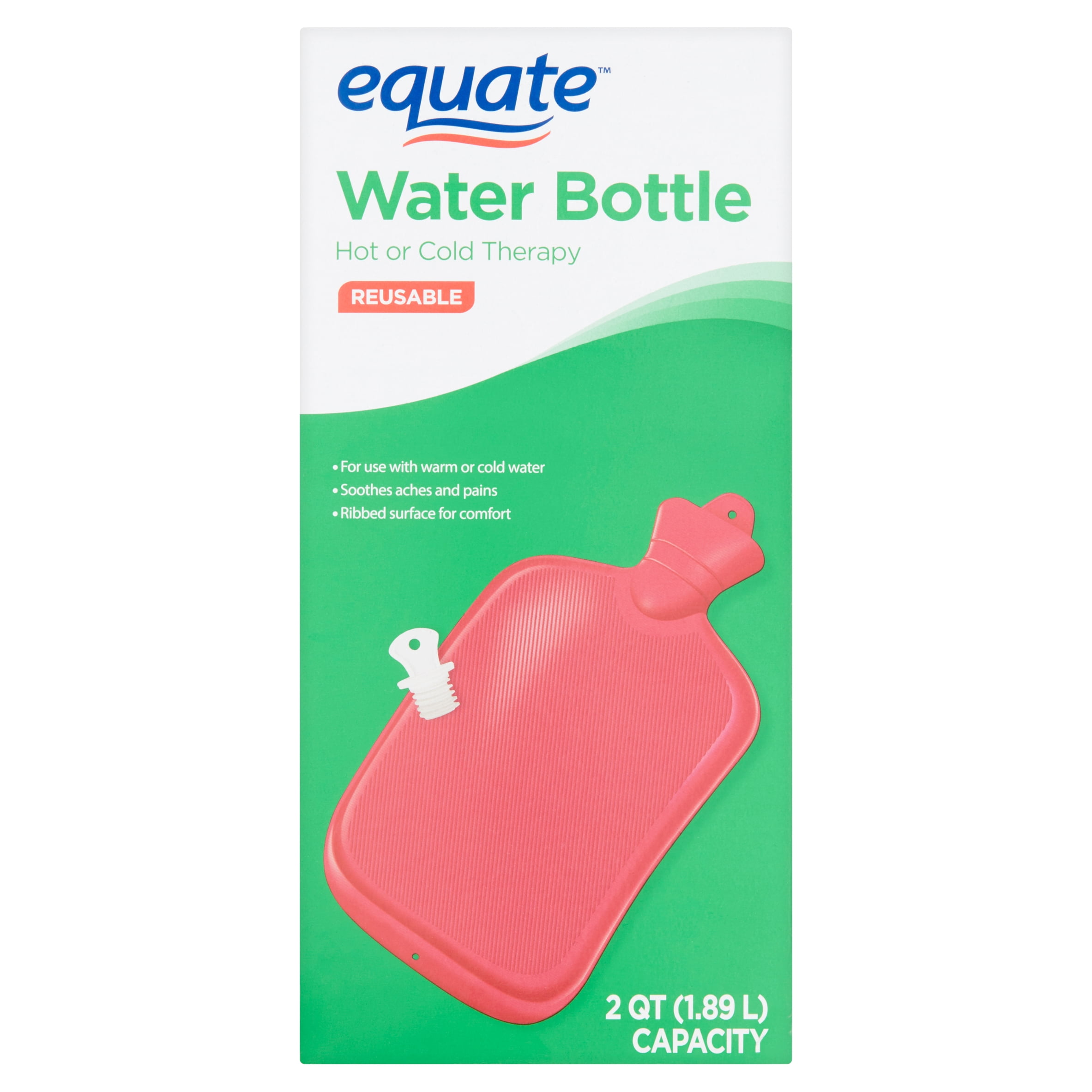 Equate Reusable Hot or Cold Therapy Water Bottle, 2 Qt, Red - Walmart.com