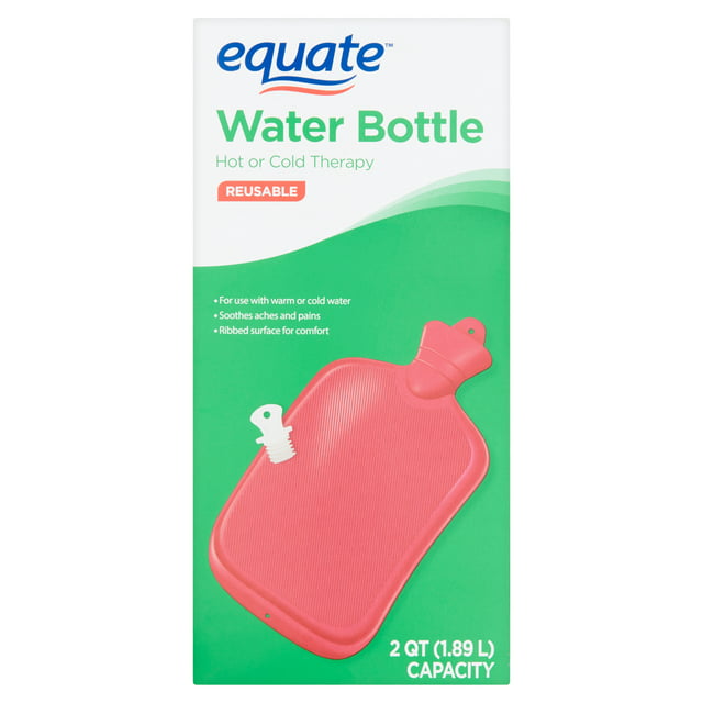 Equate Reusable Hot or Cold Therapy Water Bottle, 2 Qt, Red