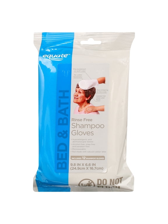Rinse-Free Shampoo Gloves, 12 Count