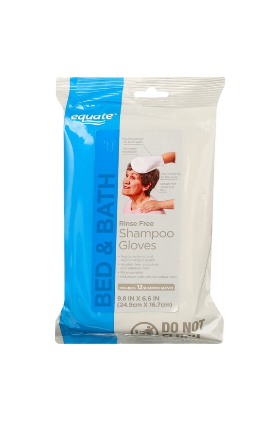 Rinse Free Shampoo Gloves, 12 Count