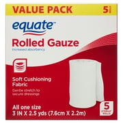 Equate Rolled Gauze, 3 x 2.5 yd, 5 Count
