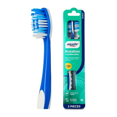Equate Rotation Manual Toothbrush with Tongue & Cheek Cleaner (2 Count), Compare to Colgate® 360