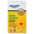 thumbnail image 1 of Equate Low Dose Aspirin Pain Relief Safety Coated Tablets, 81 mg, 60 Count, Compare to Bayer® Low Dose Aspirin Active Ingredient, 1 of 9