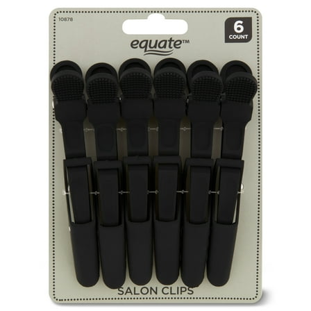 Equate Salon Clips Black,6 Count, Hold Hair in Place While Hairdressing