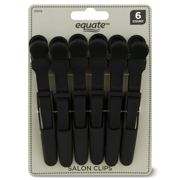Equate Salon Clips Black,6 Count, Hold Hair in Place While Hairdressing