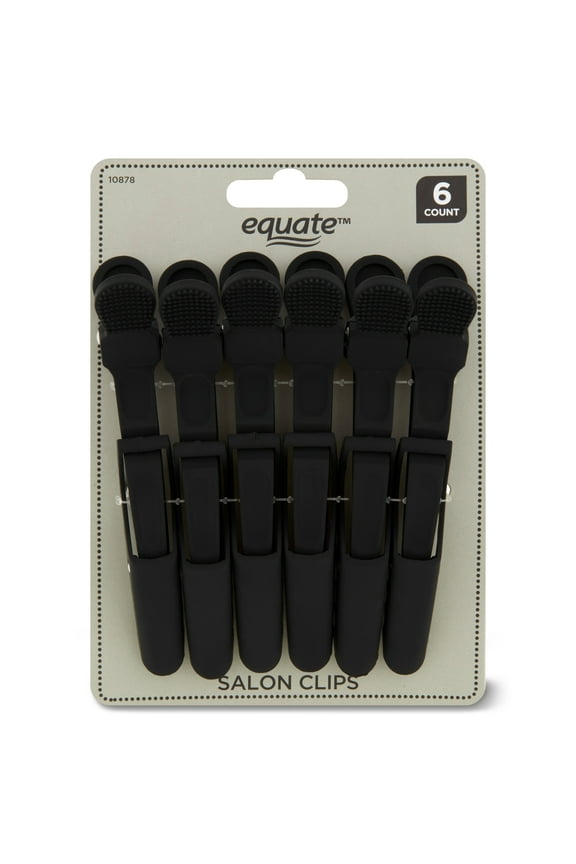 Salon Clips Black,6 Count, Hold Hair in Place While Hairdressing