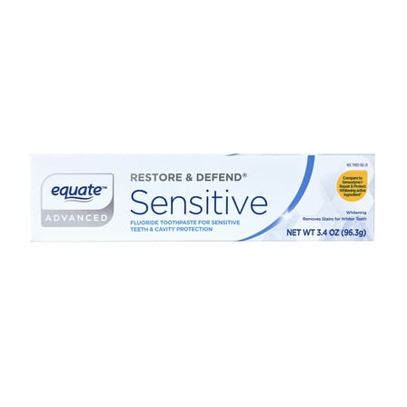 Equate Restore & Defend Sensitive, 3.4 oz, Compare to Sensodyne® Repair & Protect Whitening Active Ingredient