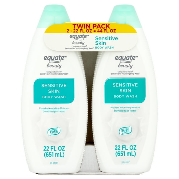 Equate Sensitive Skin Body Wash, 2 X 22 fl oz (2 Pack)
