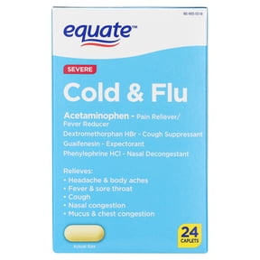 Equate Severe Cold and Flu Caplets, 24 Count