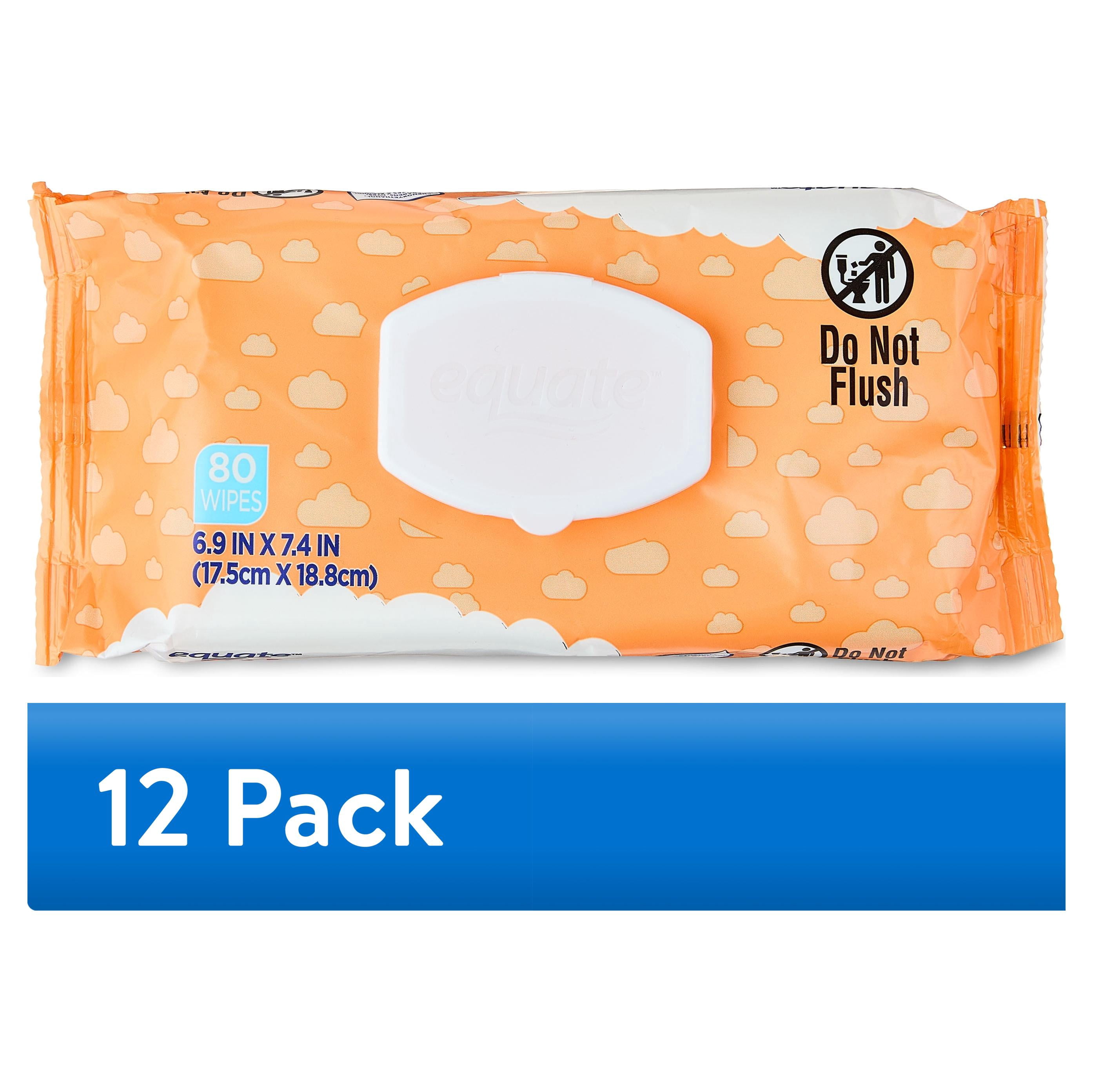 (12 pack) Equate Shea Butter Baby Wipes, 80 Count