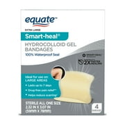 Equate Smart Heal Hydrocolloid Gel Bandages, 2" x 3", 4 Count