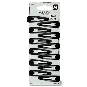 Equate Hair Snap Clips, Black, for Small Sections of Hair or Intricate Hairstyles (12 Count)
