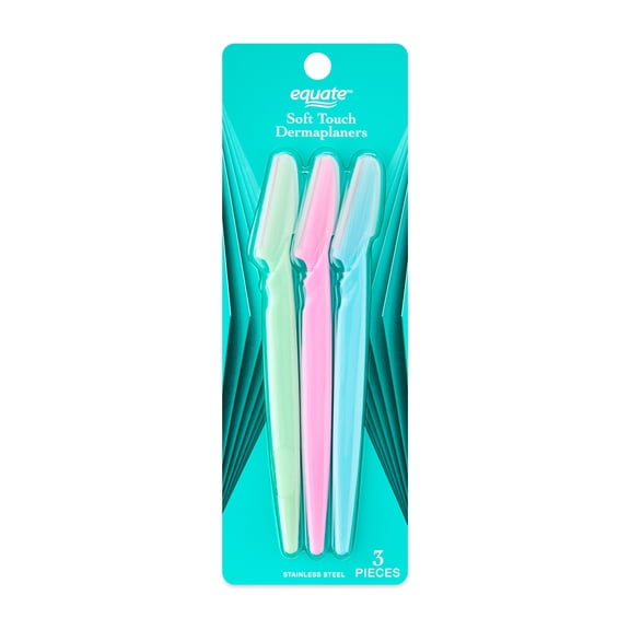Equate Soft-Touch Stainless Steel Dermaplaners, 3 Count