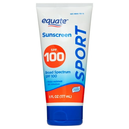 Equate Sport Broad Spectrum Sunscreen Lotion, SPF 100, 6 fl oz