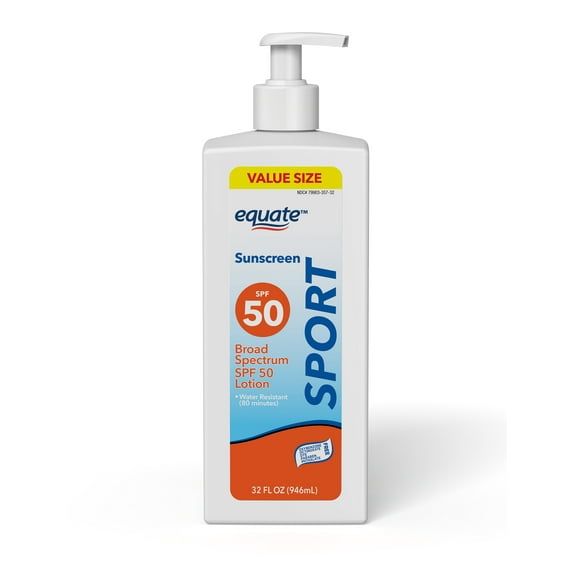 Equate Sport Broad Spectrum Sunscreen Sport SPF 50 Lotion, 32 fl oz