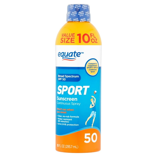 Equate Sport Sunscreen Continuous Spray, SPF 50, 10 fl oz