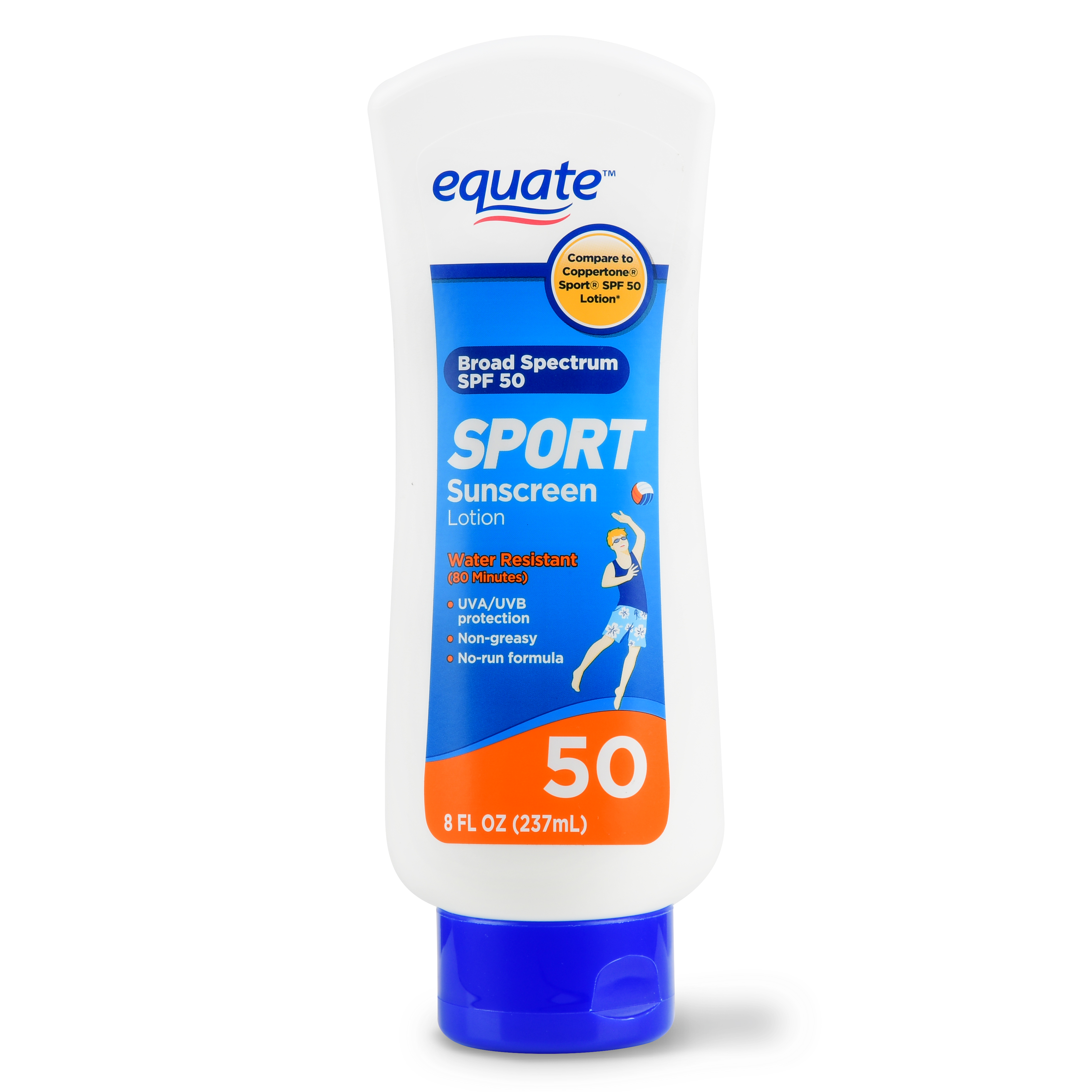 Equate Sport Sunscreen Lotion, SPF 50, 8 fl oz - image 1 of 8