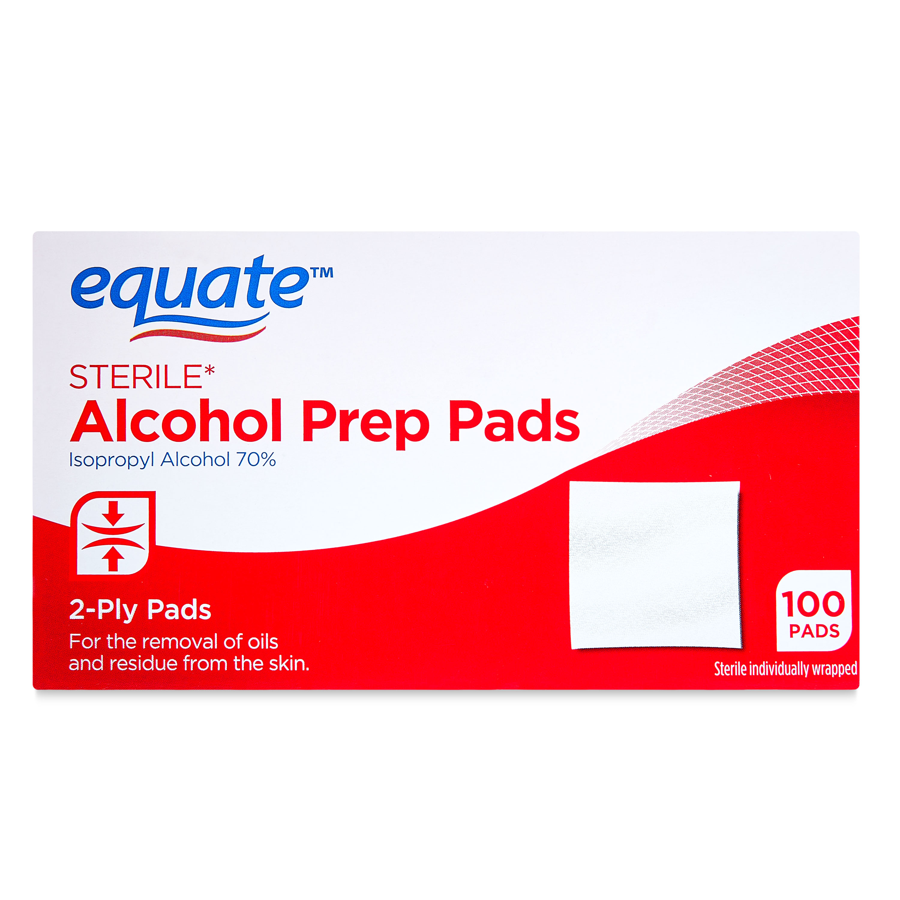 Equate Sterile Alcohol Prep Pads, 100 Count - image 1 of 8