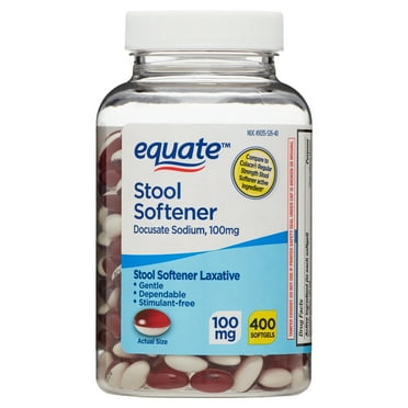 Equate Stool Softener Laxative Softgels, 100 mg, 400 Count, Compare to Colace® Regular Strength Stool Softener Active Ingredient