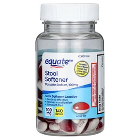 Equate Stool Softener Docusate Sodium Softgels, 100 mg, 140 Count