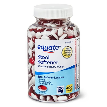 Equate Stool Softener Laxative Soft gels for Constipation, 400 Count