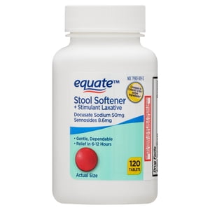 Tabletas Laxantes con Ablandador de Heces para Estreñimiento, 120 unidades, comparable al ingrediente activo de Colace 2-IN-1